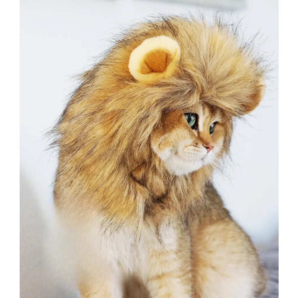 Roaring Fun Lion Mane Wig for Pets - Washable & Comfortable Costume for Dogs and Cats - Perfect for Halloween, Easter, and Festivals!