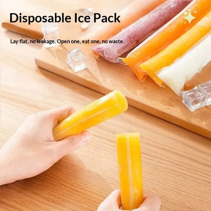 100PCS Leakproof Transparent Popsicle Mold Bags with Silicone Funnel - Ideal for Freezing Juices, Fruits, and Ice Cream Delights!