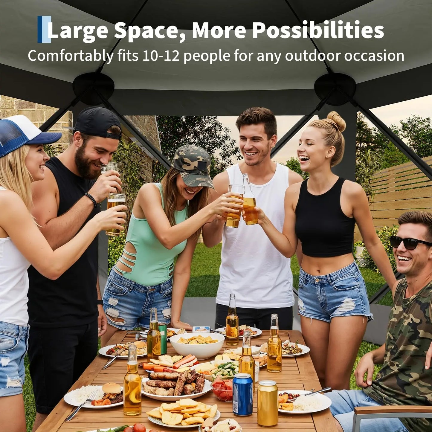 Transform Your Outdoor Gatherings with the Garvee 11.5x11.5 Ft Instant Pop Up Screen Gazebo Tent - Enjoy Comfort with Full Mesh Walls and Versatile Wind Panels!