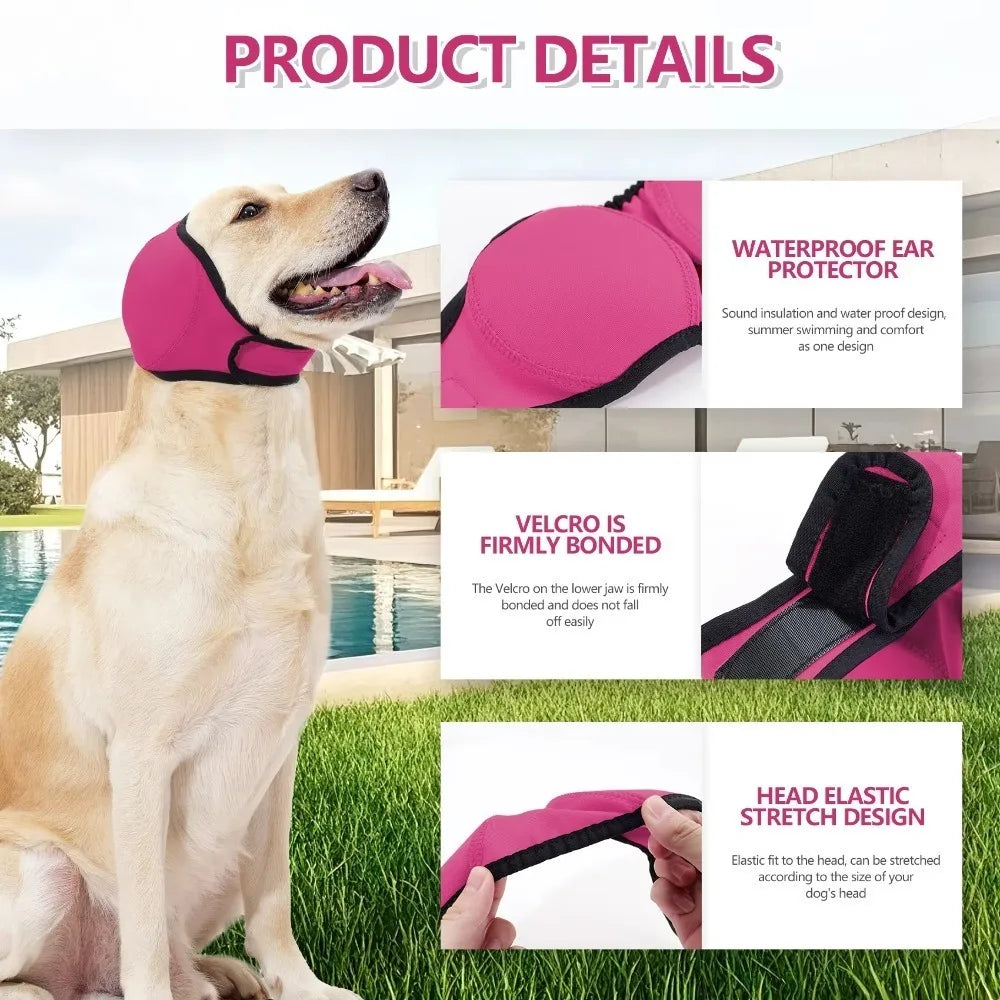 Ultimate Hearing Protection Dog Calming Earmuffs - Waterproof & Shockproof Noise Reduction Headcover for Your Furry Friend