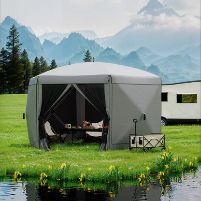 Transform Your Outdoor Gatherings with the Garvee 11.5x11.5 Ft Instant Pop Up Screen Gazebo Tent - Enjoy Comfort with Full Mesh Walls and Versatile Wind Panels!