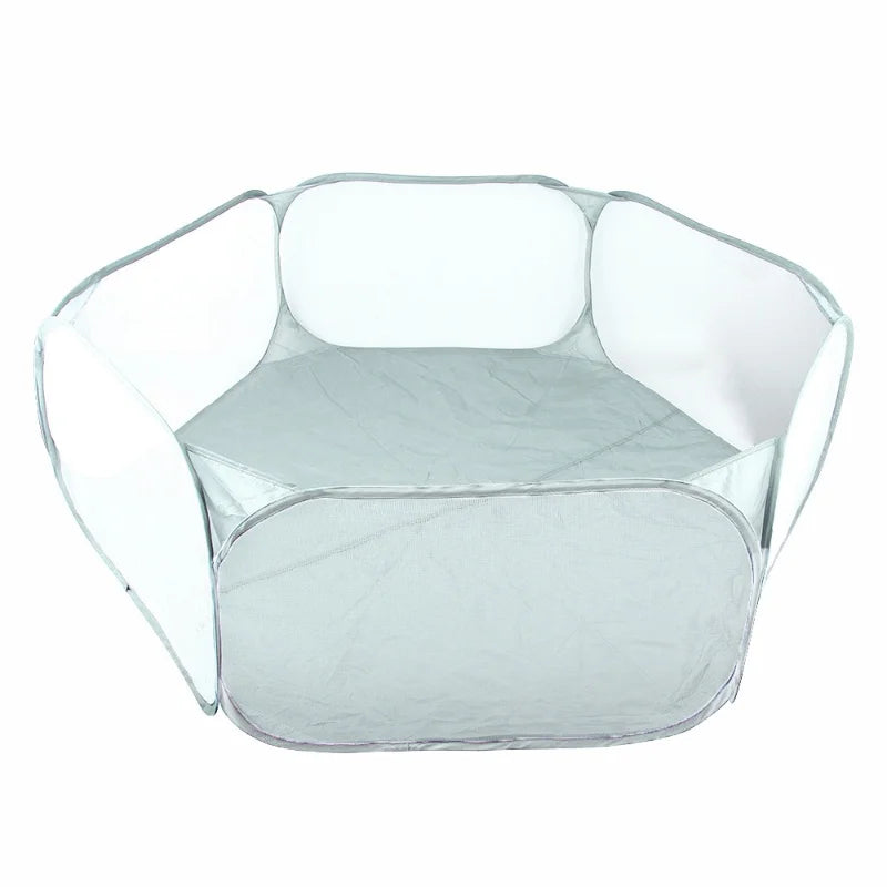 Transparent Portable Pet Playpen - Ideal Cage for Hedgehogs, Hamsters, Rabbits, and Guinea Pigs