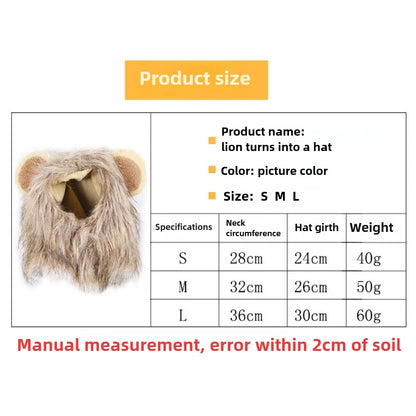 Roaring Fun Lion Mane Wig for Pets - Washable & Comfortable Costume for Dogs and Cats - Perfect for Halloween, Easter, and Festivals!