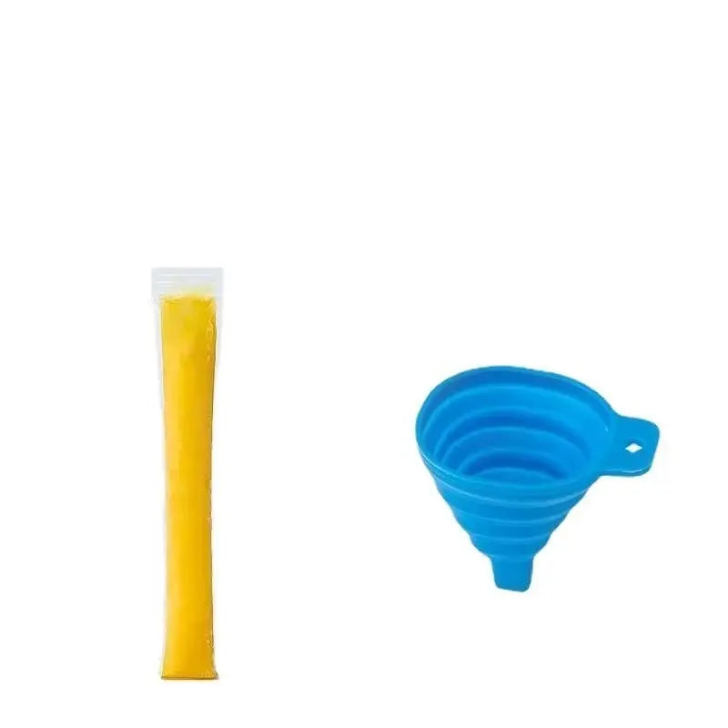100PCS Leakproof Transparent Popsicle Mold Bags with Silicone Funnel - Ideal for Freezing Juices, Fruits, and Ice Cream Delights!
