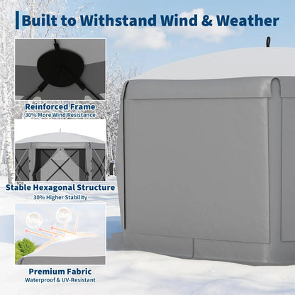 Transform Your Outdoor Gatherings with the Garvee 11.5x11.5 Ft Instant Pop Up Screen Gazebo Tent - Enjoy Comfort with Full Mesh Walls and Versatile Wind Panels!