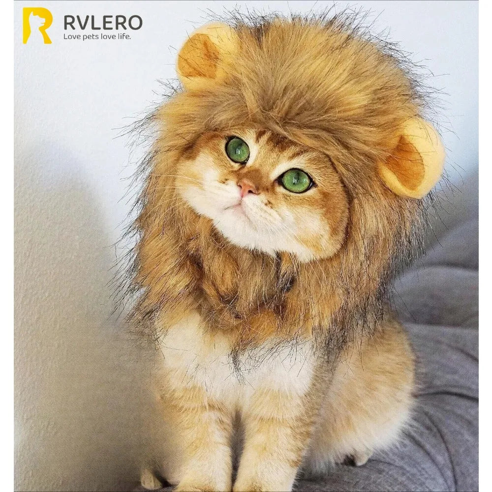 Roaring Fun Lion Mane Wig for Pets - Washable & Comfortable Costume for Dogs and Cats - Perfect for Halloween, Easter, and Festivals!