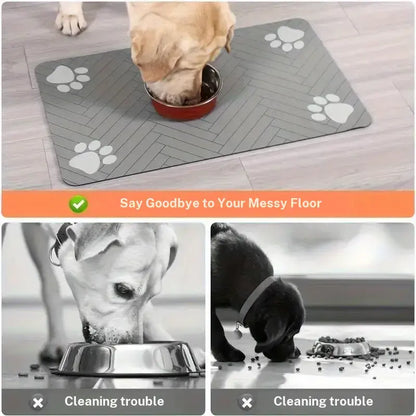 Quick Drying Absorbent Pet Feeding Mat for Dogs and Cats, Non Slip Rubber Bottom, Dark Polyester Surface for Indoor Use Thin Cold Lightweight Blanket Small Large Tiktokshopspringglowup Summervibes Petlovers