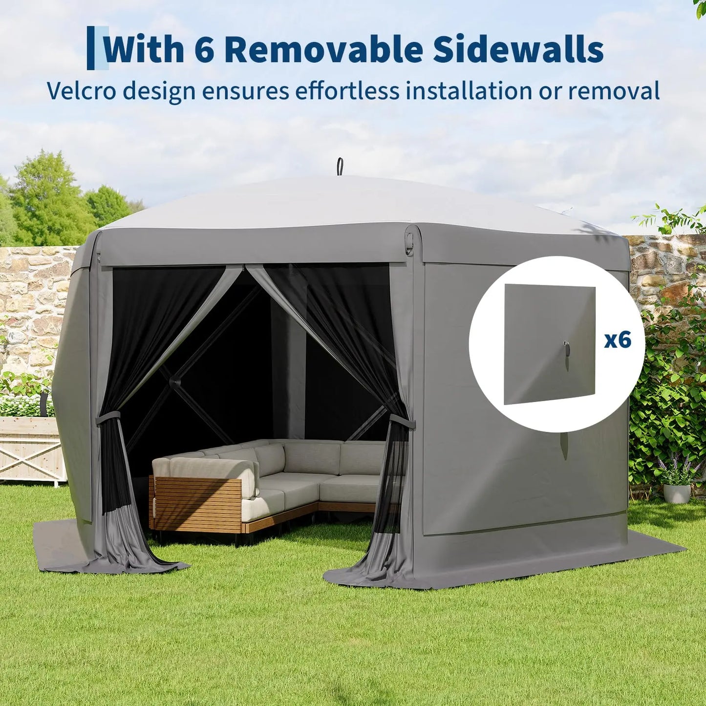 Transform Your Outdoor Gatherings with the Garvee 11.5x11.5 Ft Instant Pop Up Screen Gazebo Tent - Enjoy Comfort with Full Mesh Walls and Versatile Wind Panels!