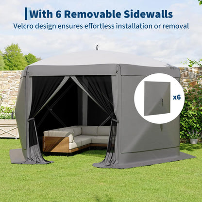 Transform Your Outdoor Gatherings with the Garvee 11.5x11.5 Ft Instant Pop Up Screen Gazebo Tent - Enjoy Comfort with Full Mesh Walls and Versatile Wind Panels!