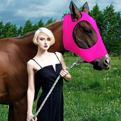 Premium Anti-Fly Mesh Horse Mask with Ears - Ultimate Bug Protection for Your Equine Friend