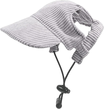 Dog Baseball Cap - Adjustable Summer Visor Hat for Dogs and Cats with Ear Holes (Blue, X-Large)