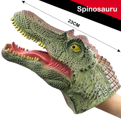 Cool Shark and Dinosaur Hand Puppets - Fun Rubber Toys for Kids' Pretend Play and Storytelling! Perfect Gift for Children!