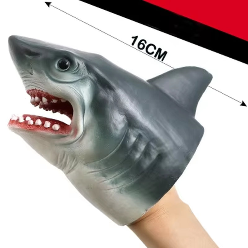 Cool Shark and Dinosaur Hand Puppets - Fun Rubber Toys for Kids' Pretend Play and Storytelling! Perfect Gift for Children!