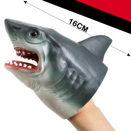 Cool Shark and Dinosaur Hand Puppets - Fun Rubber Toys for Kids' Pretend Play and Storytelling! Perfect Gift for Children!