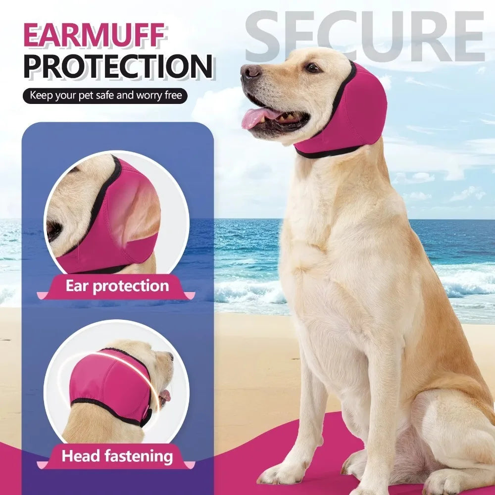 Ultimate Hearing Protection Dog Calming Earmuffs - Waterproof & Shockproof Noise Reduction Headcover for Your Furry Friend