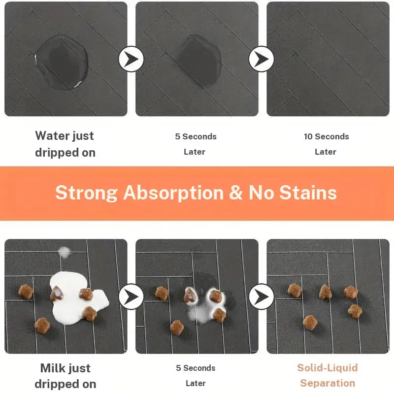 Quick Drying Absorbent Pet Feeding Mat for Dogs and Cats, Non Slip Rubber Bottom, Dark Polyester Surface for Indoor Use Thin Cold Lightweight Blanket Small Large Tiktokshopspringglowup Summervibes Petlovers