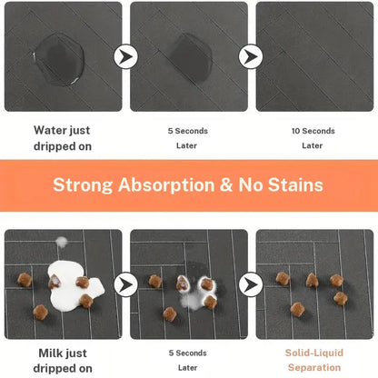 Quick Drying Absorbent Pet Feeding Mat for Dogs and Cats, Non Slip Rubber Bottom, Dark Polyester Surface for Indoor Use Thin Cold Lightweight Blanket Small Large Tiktokshopspringglowup Summervibes Petlovers