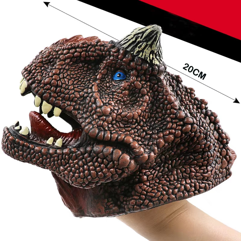 Cool Shark and Dinosaur Hand Puppets - Fun Rubber Toys for Kids' Pretend Play and Storytelling! Perfect Gift for Children!