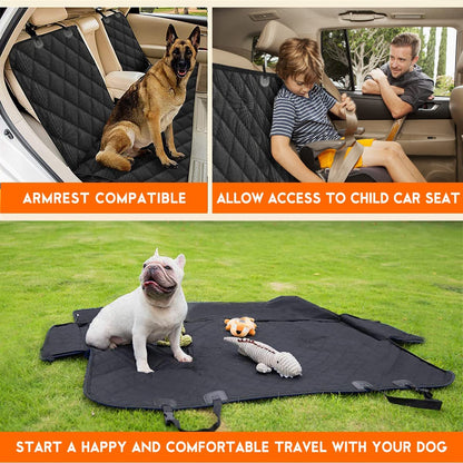 Premium Waterproof Dog Car Seat Cover - Durable Back Seat Protector for Dogs & Kids, Fits Most Cars, SUVs & Trucks (53" Width) - Black