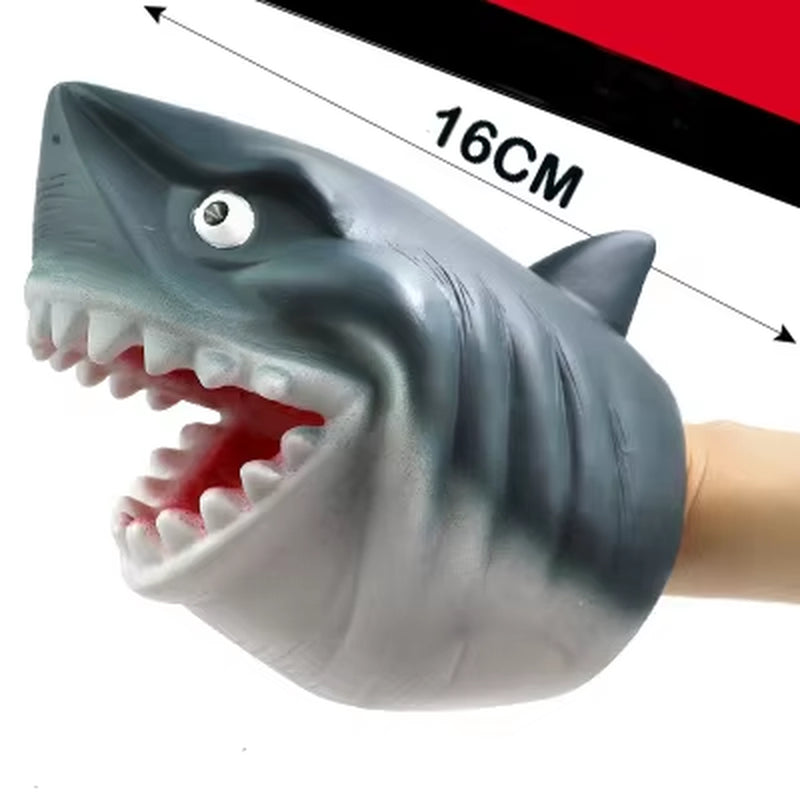 Cool Shark and Dinosaur Hand Puppets - Fun Rubber Toys for Kids' Pretend Play and Storytelling! Perfect Gift for Children!