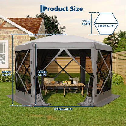 Transform Your Outdoor Gatherings with the Garvee 11.5x11.5 Ft Instant Pop Up Screen Gazebo Tent - Enjoy Comfort with Full Mesh Walls and Versatile Wind Panels!