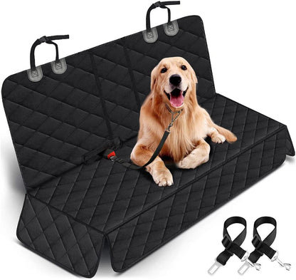 Premium Waterproof Dog Car Seat Cover - Durable Back Seat Protector for Dogs & Kids, Fits Most Cars, SUVs & Trucks (53" Width) - Black