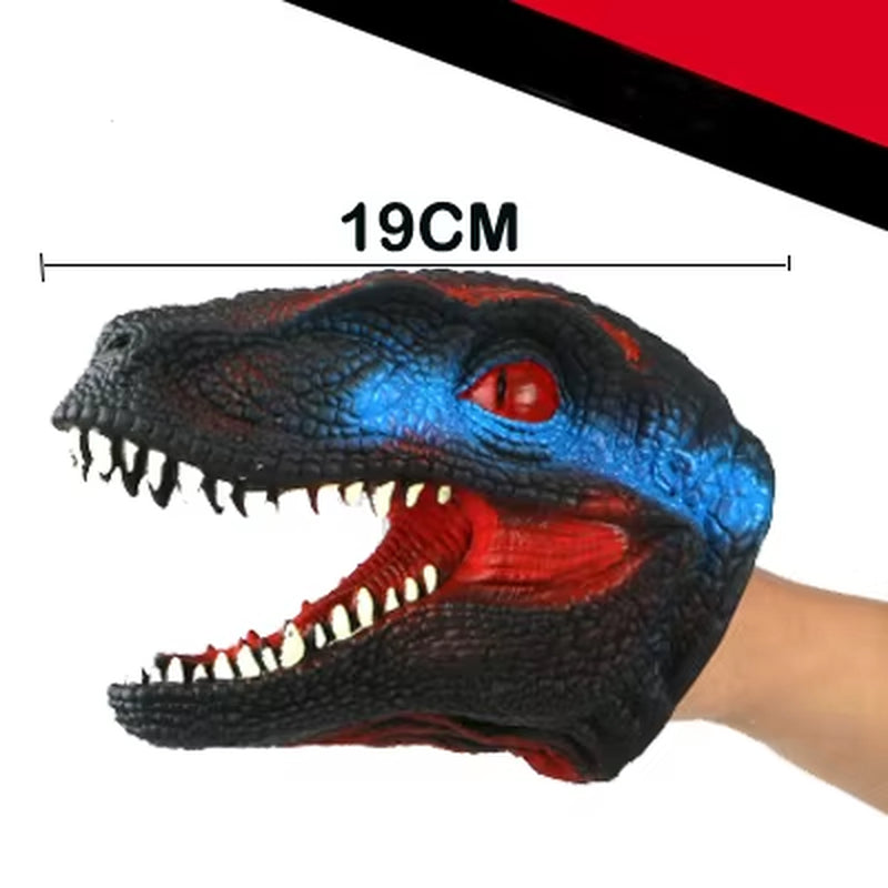 Cool Shark and Dinosaur Hand Puppets - Fun Rubber Toys for Kids' Pretend Play and Storytelling! Perfect Gift for Children!