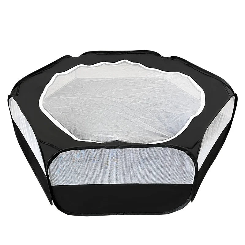 Transparent Portable Pet Playpen - Ideal Cage for Hedgehogs, Hamsters, Rabbits, and Guinea Pigs