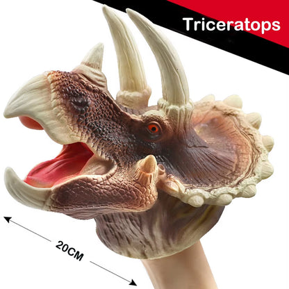 Cool Shark and Dinosaur Hand Puppets - Fun Rubber Toys for Kids' Pretend Play and Storytelling! Perfect Gift for Children!