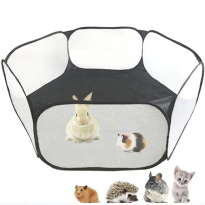 Versatile Transparent Portable Pet Playpen - Ideal for Dogs, Cats, Rabbits, and Small Animals