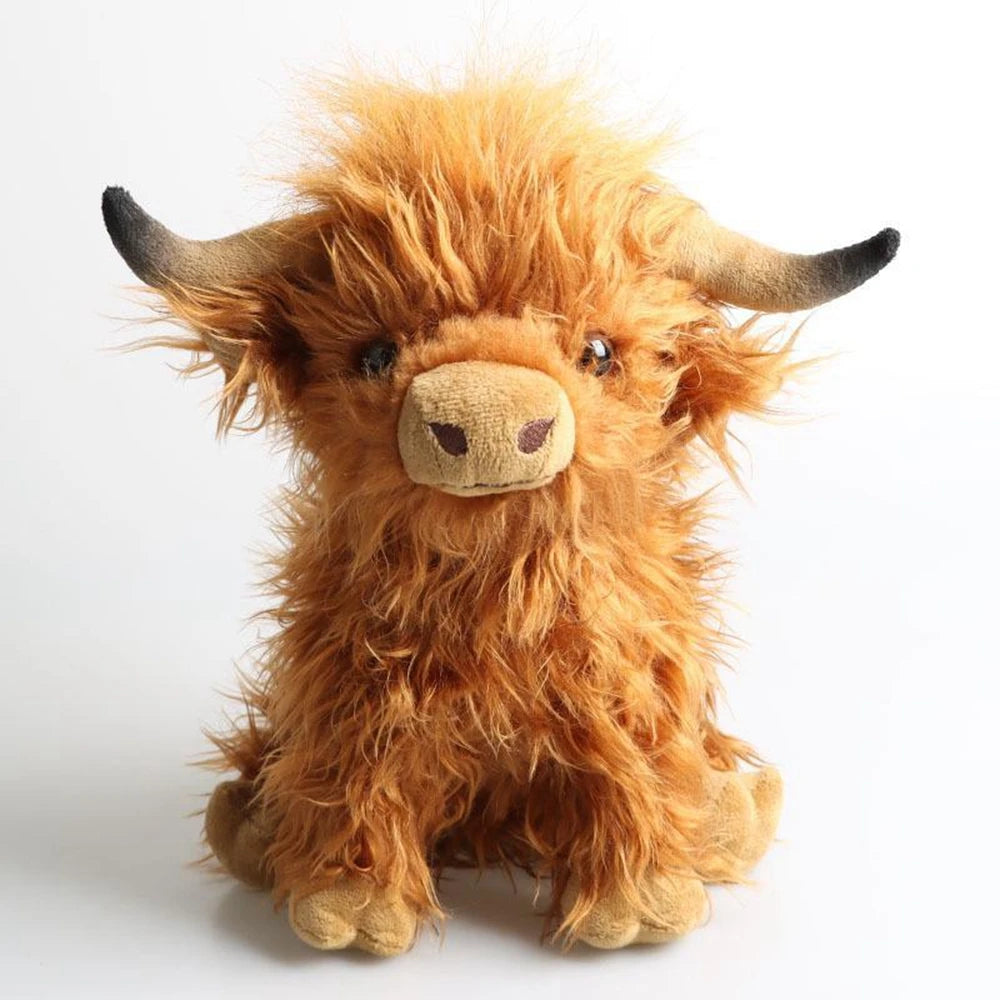 Adorable 25Cm Blue Scottish Highland Cow Plush Toy - Perfect Gift for Kids' Birthdays and Christmas