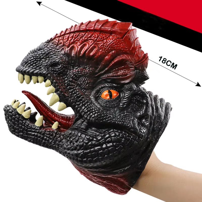 Cool Shark and Dinosaur Hand Puppets - Fun Rubber Toys for Kids' Pretend Play and Storytelling! Perfect Gift for Children!