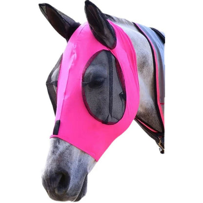 Premium Anti-Fly Mesh Horse Mask with Ears - Ultimate Bug Protection for Your Equine Friend