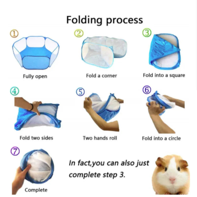 Versatile Transparent Portable Pet Playpen - Ideal for Dogs, Cats, Rabbits, and Small Animals
