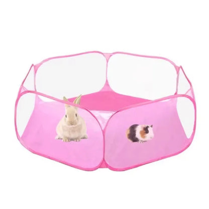 Transparent Portable Pet Playpen - Ideal Cage for Hedgehogs, Hamsters, Rabbits, and Guinea Pigs
