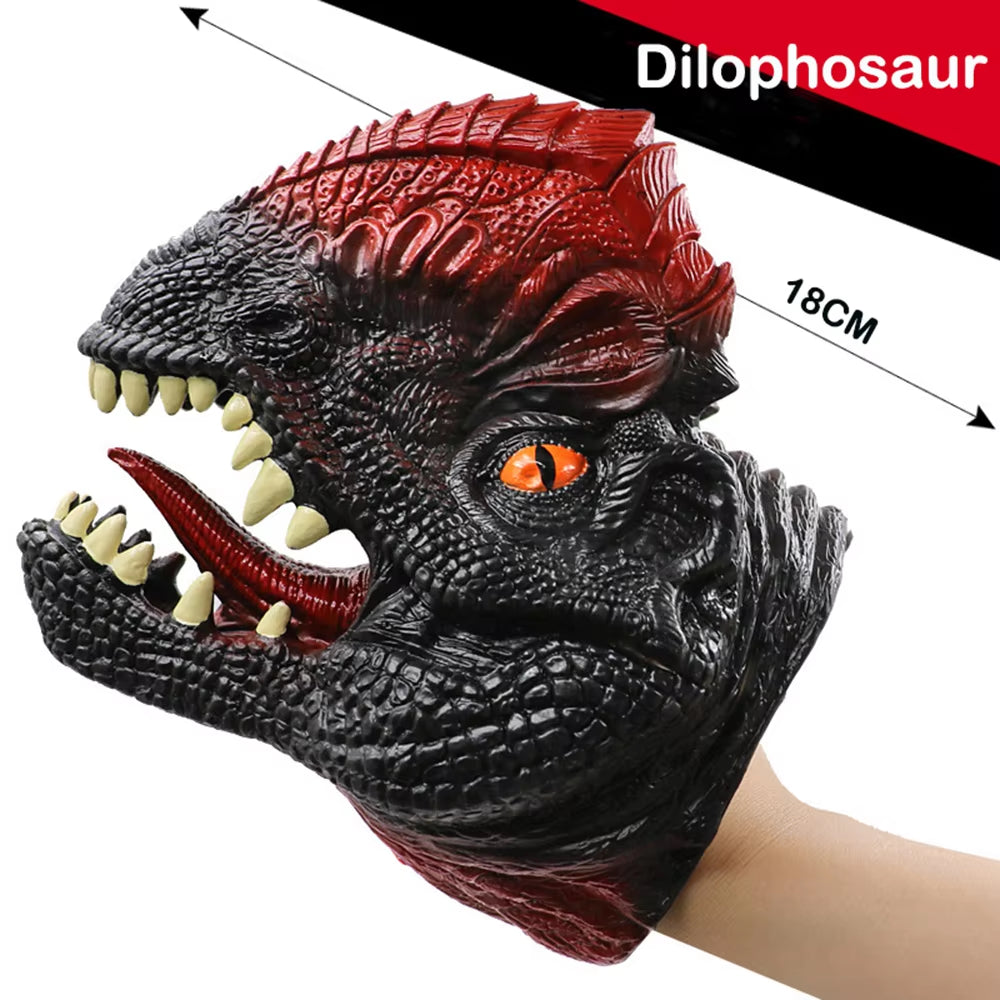 Cool Shark and Dinosaur Hand Puppets - Fun Rubber Toys for Kids' Pretend Play and Storytelling! Perfect Gift for Children!
