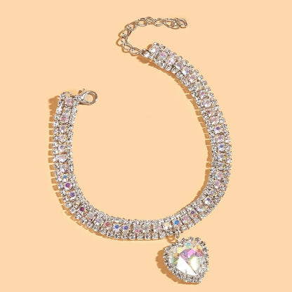 Heart Shaped Artificial Diamond Pet Collar, Aesthetic Cute Cat Collar, Cat and Dog Accessory