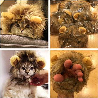 Roaring Fun Lion Mane Wig for Pets - Washable & Comfortable Costume for Dogs and Cats - Perfect for Halloween, Easter, and Festivals!