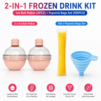 100PCS Leakproof Transparent Popsicle Mold Bags with Silicone Funnel - Ideal for Freezing Juices, Fruits, and Ice Cream Delights!