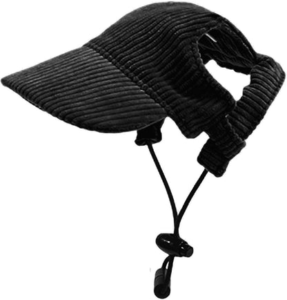 Dog Baseball Cap - Adjustable Summer Visor Hat for Dogs and Cats with Ear Holes (Blue, X-Large)