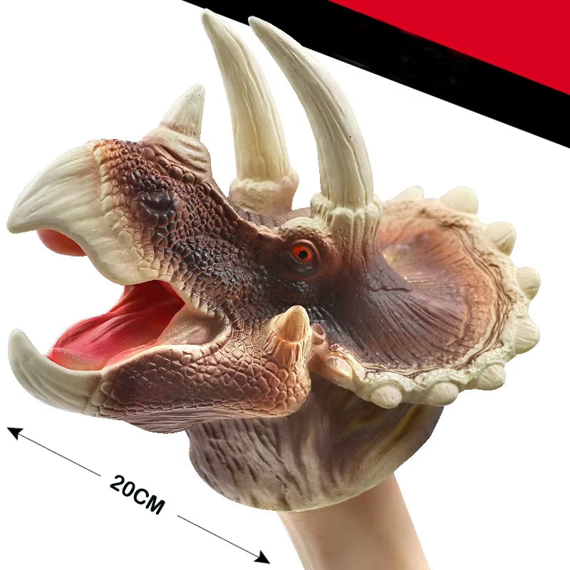 Cool Shark and Dinosaur Hand Puppets - Fun Rubber Toys for Kids' Pretend Play and Storytelling! Perfect Gift for Children!