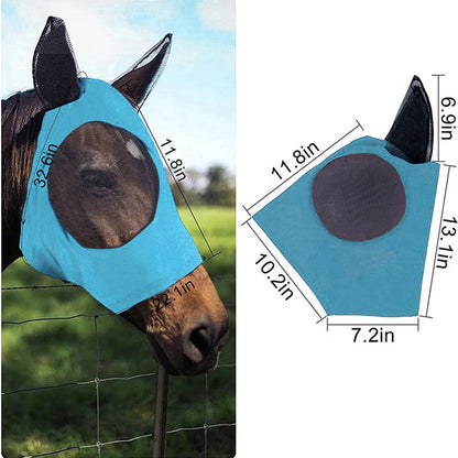 Premium Anti-Fly Mesh Horse Mask with Ears - Ultimate Bug Protection for Your Equine Friend