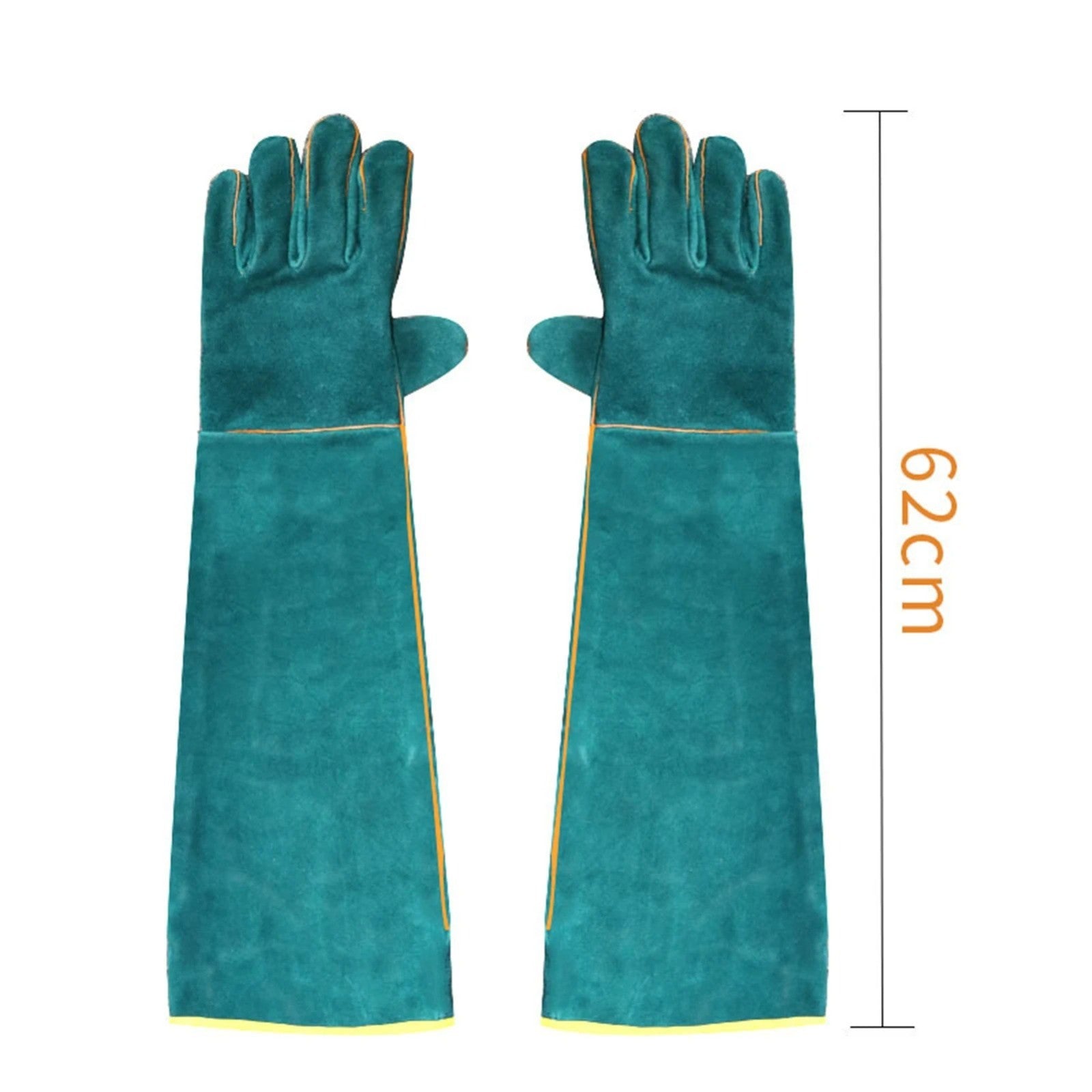 Protective Animal Handling Gloves with Leather Sleeve - Bite Proof for Dogs, Cats, Birds, and Reptiles
