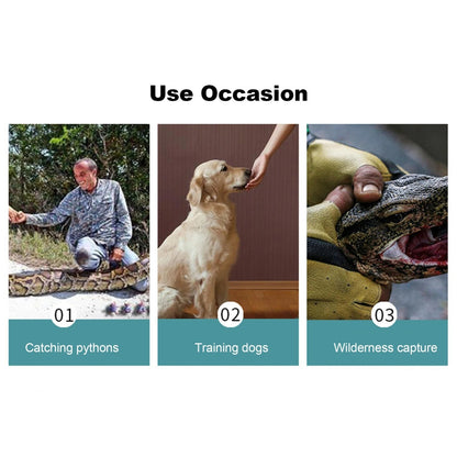 Protective Animal Handling Gloves with Leather Sleeve - Bite Proof for Dogs, Cats, Birds, and Reptiles
